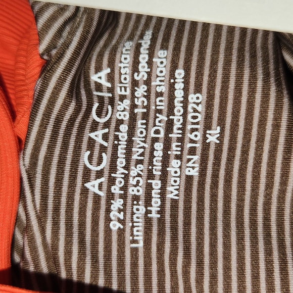 New acacia swimwear red persimmon ribbed kokomo fullpiece one piece swim suit XL - Picture 8 of 11